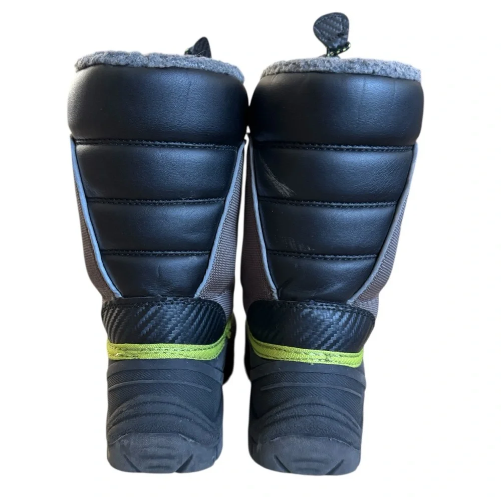 Kamik Waterproof Snow Boots Fleece Insulated Winter Outdoor Gray Black Kids 2